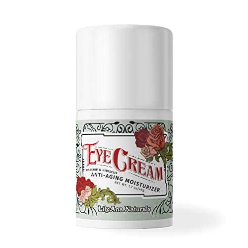 LilyAna Naturals Eye Cream - Made in USA, Eye Cream for Dark Circles and Puffiness, Under Eye Cream, Anti Aging Eye Cream, Improve the look of Fine Lines and Wrinkles, Rosehip and Hibiscus Botanicals - 1.7oz