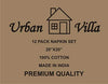 Urban Villa Dinner Napkins, Everyday Use,Premium Quality,100% Cotton, Set of 12, Size 20X20 Inch, Aqua/White Over Sized Cloth Napkins with Mitered Corners, Ultra Soft, Durable Hotel Quality
