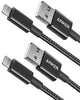 Anker 6ft Premium Nylon Lightning Cable [2-Pack], MFi Certified for iPhone Chargers, iPhone SE/Xs/XS Max/XR/X / 8 Plus / 7/6 Plus, iPad Pro Air 2, and More(Black)