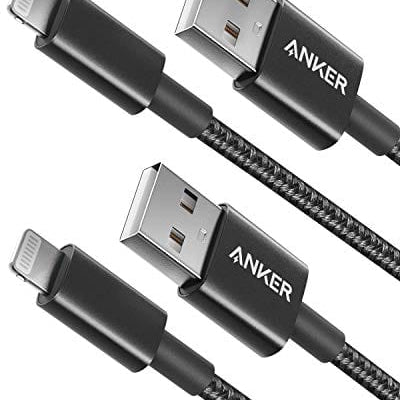 Anker 6ft Premium Nylon Lightning Cable [2-Pack], MFi Certified for iPhone Chargers, iPhone SE/Xs/XS Max/XR/X / 8 Plus / 7/6 Plus, iPad Pro Air 2, and More(Black)