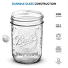 Ball Wide Mouth Mason Jars 16 oz [6 Pack] With mason jar lids and Bands, Ball mason jars 16 oz - For Canning, Fermenting, Pickling - Jar Decor - Microwave/Freeze/Dishwasher Safe + SEWANTA Jar Opener