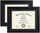 CORE ART Diploma Frames 8.5x11 with Black Mat or 11x14 without Mat, Black College Degree Frame Set of 2 for Diploma, Document, Certificate