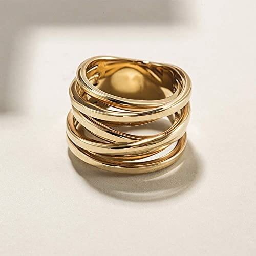 CIUNOFOR 13.7MM Cross Ring Enhancers for Women Statement Engagement Ring Silver Gold Rose Gold Plated Ring