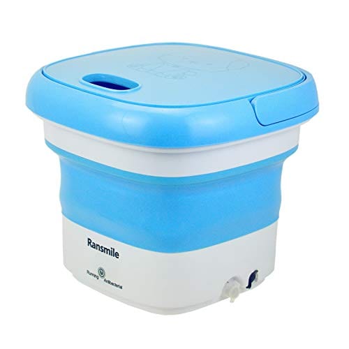 Portable Mini Folding Washing Machine Small Laundry Tub Wonder Magic Compact Washer Clothe Bucket With Spinner（Blue）