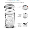 Ball Wide Mouth Mason Jars 16 oz [6 Pack] With mason jar lids and Bands, Ball mason jars 16 oz - For Canning, Fermenting, Pickling - Jar Decor - Microwave/Freeze/Dishwasher Safe + SEWANTA Jar Opener