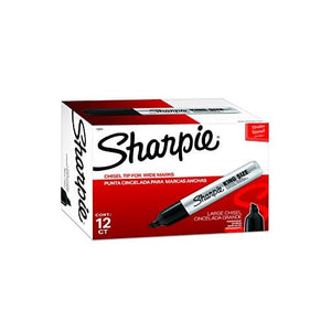 Sharpie King Size Permanent Markers | Chisel Tip Markers for Work & Industrial Use, 12 Count