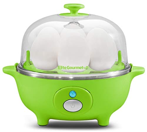 Elite Cuisine EGC-007G Maxi-Matic ~ ~ Electric Egg Poacher, Omelet, Scrambled Eggs & Soft, Medium, Hard-Boiled Egg Boiler Cooker with Auto-Shut off and Buzzer, 7 Egg Capacity, Green