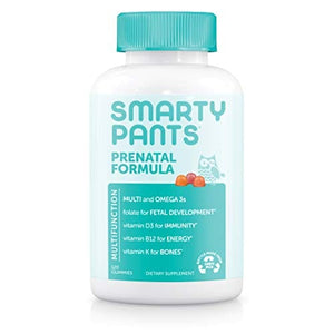 SmartyPants Prenatal Formula Daily Gummy Multivitamin: Vitamin C, D3, & Zinc for Immunity, Gluten Free, Folate, Omega 3 Fish Oil