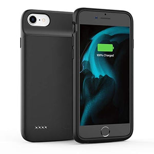 Battery Case for iPhone 6 6S 7 8 SE 2020 (2nd Generation), 3200mAh Charging Case, Protective Charger Case, Portable Extended Battery Pack (4.7-inch) (Black)