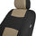 BDK PolyPro Car Seat Covers Full Set in Beige on Black – Front and Rear Split Bench Protection, Easy Install with Two-Tone Accent