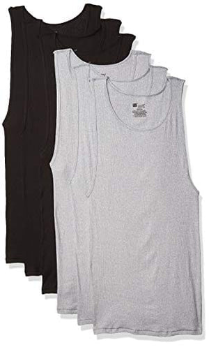 Hanes Men's ComfortSoft Moisture Wicking Tagless Tank Undershirts-Multipacks, Assorted 6-Pack, Small