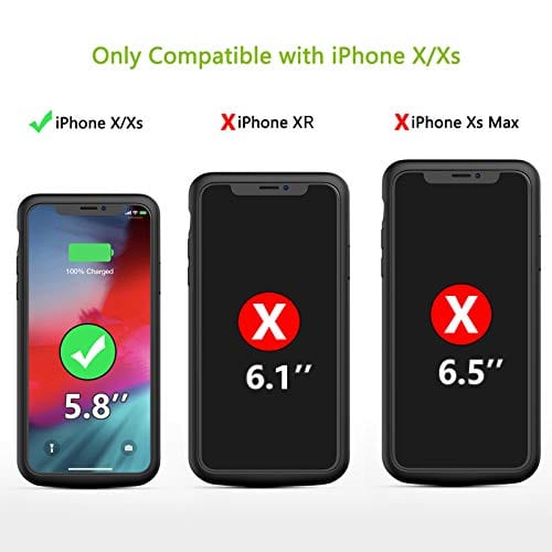 Battery Case for iPhone X/XS, 4000mAh Portable Protective Charging Case Extended Rechargeable Battery Pack Charger Case