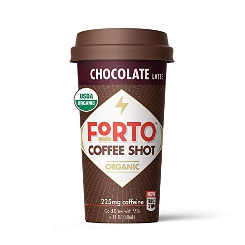 FORTO Coffee Shots - Chocolate Latte, Ready-to-Drink on the go, High Energy Cold Brew Coffee - Fast Coffee Energy Boost, 2 Fl Oz, Pack of 6