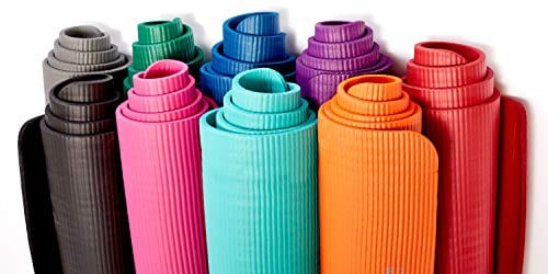 Gaiam Essentials Thick Yoga Mat Fitness & Exercise Mat With Easy-Cinch Yoga Mat Carrier Strap, Teal, 72"L X 24"W X 2/5 Inch Thick