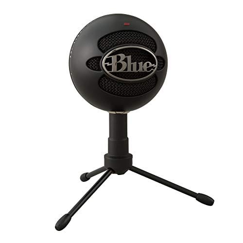 Blue Snowball iCE USB Mic for Recording and Streaming on PC and Mac, Cardioid Condenser Capsule, Adjustable Stand, Plug and Play – Black