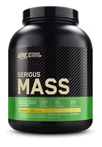 Optimum Nutrition Serious Mass Weight Gainer Protein Powder, Vitamin C, Zinc and Vitamin D for Immune Support, Banana, 6 Pound (Packaging May Vary)