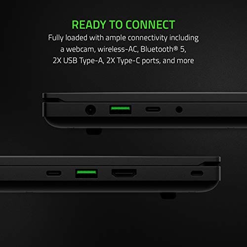 Razer Blade 15 Base Gaming Laptop 2020: Intel Core i7-10750H 6-Core, NVIDIA GeForce GTX 1660 Ti, 15.6" FHD 1080p 120Hz, 16GB RAM, 256GB SSD, CNC Aluminum, Chroma RGB Lighting, Black
