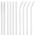 ALINK Skinny Clear Glass Straws, 10.5" x 7 mm Long Reusable Drinking Straws for 30 oz RTIC/YETI Tumblers, Mason Jars, Pack of 8 with 2 Cleaning Brush and 8 Silicone Tips
