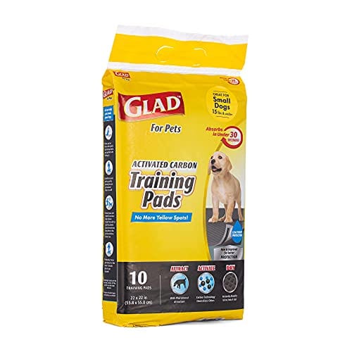 Glad for Pets Activated Carbon Training Pads | Standard 22" x 22" Puppy Potty Training Pads Absorb & Neutralize Urine Instantly