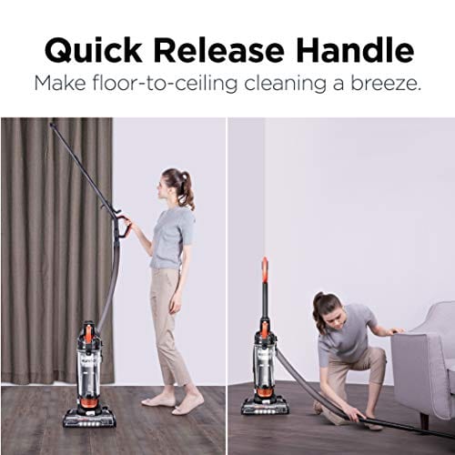 eureka PowerSpeed Turbo Spotlight Lightweight Upright Vacuum Cleaner, for Carpet and Hard Floor, Pet Tool, Orange