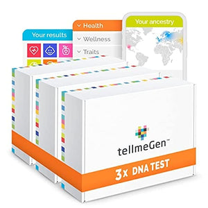 Family Pack tellmeGen - Family DNA Test: 3 Kits for Ancestry DNA Test Kit & Health Study & Personal Traits & Wellness