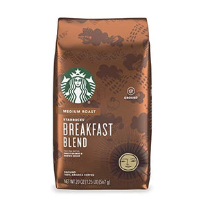 Starbucks Medium Roast Ground Coffee — Breakfast Blend — 100% Arabica — 1 bag (20 oz.)