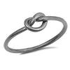 Black-Tone Heart Promise Knot Ring New .925 Sterling Silver Cute Band Size 2