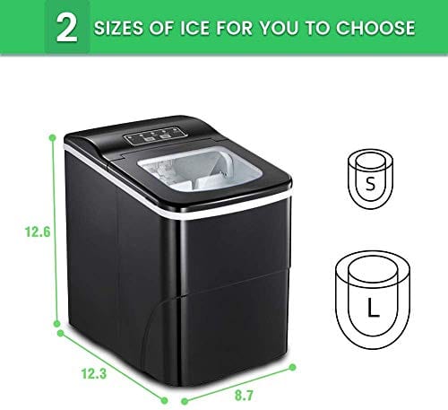 AGLUCKY Ice Maker Machine for Countertop, Portable Ice Cube Makers, Make 26 lbs ice in 24 hrs,Ice Cube Rready in 6-8 Mins