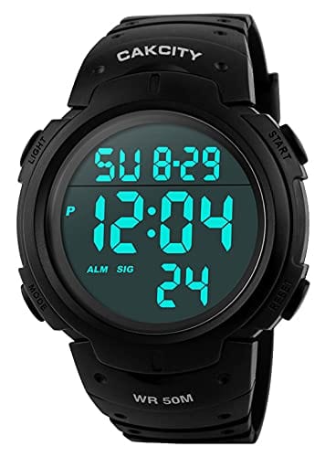 Mens Digital Sports Watch LED Screen Large Face Military Watches for Men Waterproof Casual Luminous Stopwatch Alarm Simple Army Watch