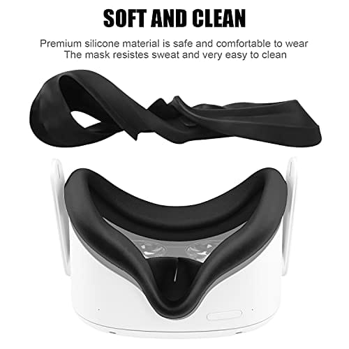 Oculus Quest 2 Halo Strap and Silicone Face Cover - Adjustable Replacement for Quest 2 Elite Strap - Relieved Face Pressure
