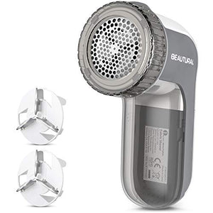 BEAUTURAL Fabric Shaver and Lint Remover, Sweater Defuzzer with 2-Speeds, 2 Replaceable Stainless Steel Blades, Battery Operated, Remove Clothes Fuzz, Lint Balls, Pills, Bobbles