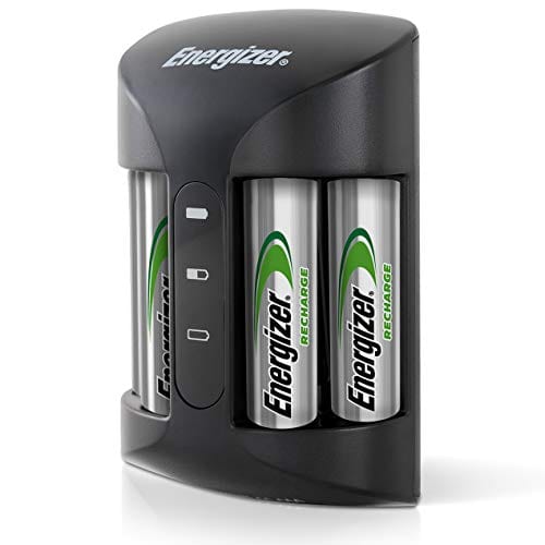 Energizer Rechargeable AA and AAA Battery Charger (Recharge Pro) with 4 AA NiMH Rechargeable Batteries, Auto-Safety Feature, Over-Charge Protection