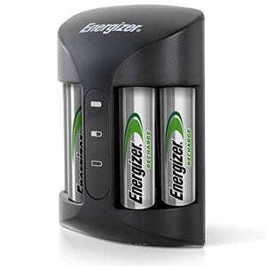 Energizer Rechargeable AA and AAA Battery Charger (Recharge Pro) with 4 AA NiMH Rechargeable Batteries, Auto-Safety Feature, Over-Charge Protection