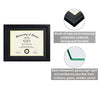CORE ART Diploma Frames 8.5x11 with Black Mat or 11x14 without Mat, Black College Degree Frame Set of 2 for Diploma, Document, Certificate