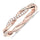 PAVOI 14K Gold Plated Cubic Zirconia Twisted Rope Eternity Band Rose Gold for Women Size 5