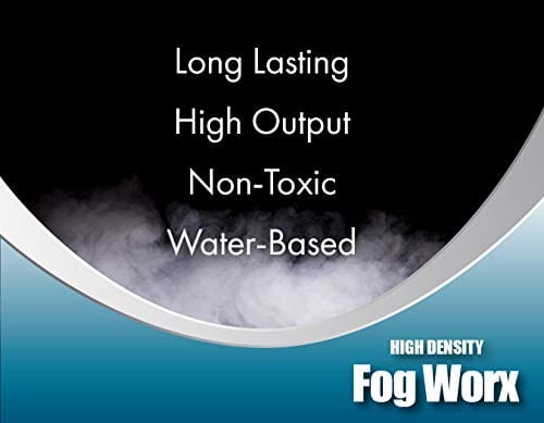 FogWorx Extreme High Density Fog Juice Gallon - Long Lasting, High Output, Odorless Water Based Fog Machine Fluid - for 400 Watt to 1500 Watt Machines