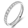 TIGRADE 3mm Women Titanium Engagement Ring Cubic Zirconia Eternity Wedding Band Size 3 to 13.5 (Silver, 3)