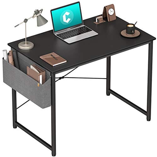 Cubiker Computer Desk 32 inch Home Office Writing Study Desk, Modern Simple Style Laptop Table with Storage Bag, Black