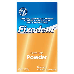 Fixodent Extra Hold Denture Adhesive Powder 2.7 Oz (Pack of 4)