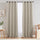 jinchan Linen Textured 95 inch Long Room Darkening Greyish Beige Curtains for Bedroom Light Reducing & Thermal Insulating Curtain Panel One Panel