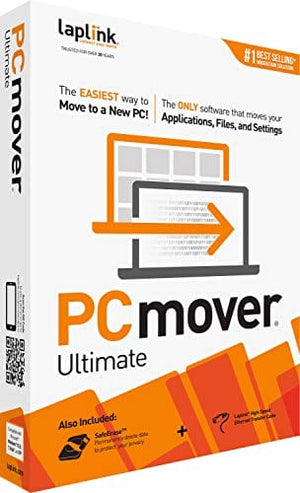 Laplink PCmover Ultimate 11 | Moves your Applications, Files and Settings from an Old PC to a New PC | Includes Optional Ethernet Cable | 1 Use