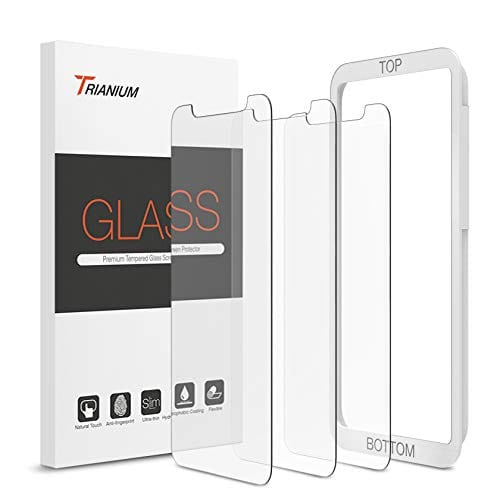 Trianium (3 Packs) Screen Protector Designed for Apple iPhone 11 Pro Max, iPhone XS Max (6.5" 2018) Premium HD Clarity 0.25mm Tempered Glass Screen Protector w/Compatible Installation Alignment Case