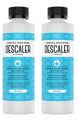 Descaler (2 Pack, 2 Uses Per Bottle) - Made in the USA - Universal Descaling Solution for Keurig, Nespresso, Delonghi and All Single Use Coffee and Espresso Machines