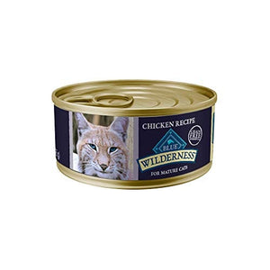 Blue Buffalo Wilderness High Protein Grain Free, Natural Mature Pate Wet Cat Food, Chicken 5.5-oz cans (Pack of 24)