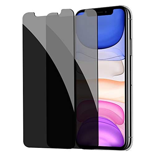 [2 Pack] Privacy Screen Protector for iPhone 11/XR, YMHML Tempered Glass Anti-Spy Bubble Free Case Friendly Easy Installation