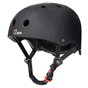 JBM international EPS foam Impact resistance & Ventilation Skateboard Helmet for Multi-sports, Small - Black