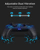 Switch Controller, Wireless Switch Pro Controller for Switch/Switch Lite, 8 Colors Adjustable LED Wireless Remote Gamepad with Unique Crack/Turbo/Dual Shock/Motion Control (Black)