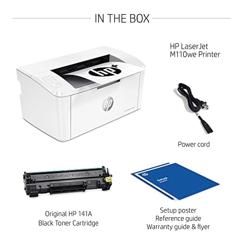 HP Laserjet M110we Wireless Monochrome Printer with HP+ and Bonus 6 Months Instant Ink (7MD66E)