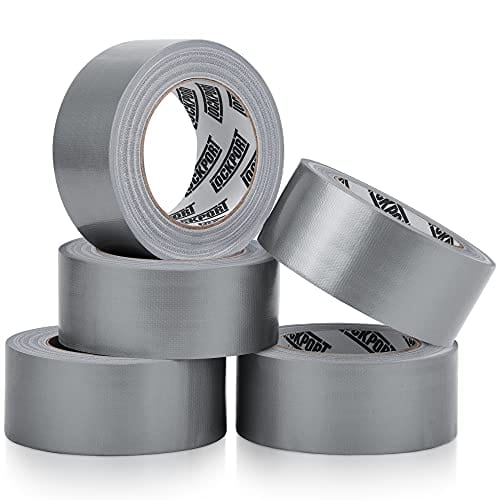 Heavy Duty Silver Duct Tape - 5 Roll Multi Pack - 30 Yards x 2 Inch - Strong, Flexible, No Residue, All-Weather and Tear by Hand - Bulk Value for Do-It-Yourself Repairs, Industrial, Professional Use