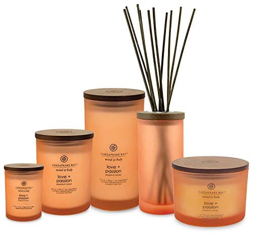 Chesapeake Bay Candle Scented Candles, Love + Passion (Grapefruit Mango), Medium (2-Pack)